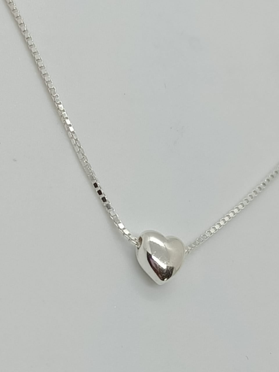 COLLAR CON DIJE TIERNO CORAZÓN EN PLATA FINA LEY S925 - 3