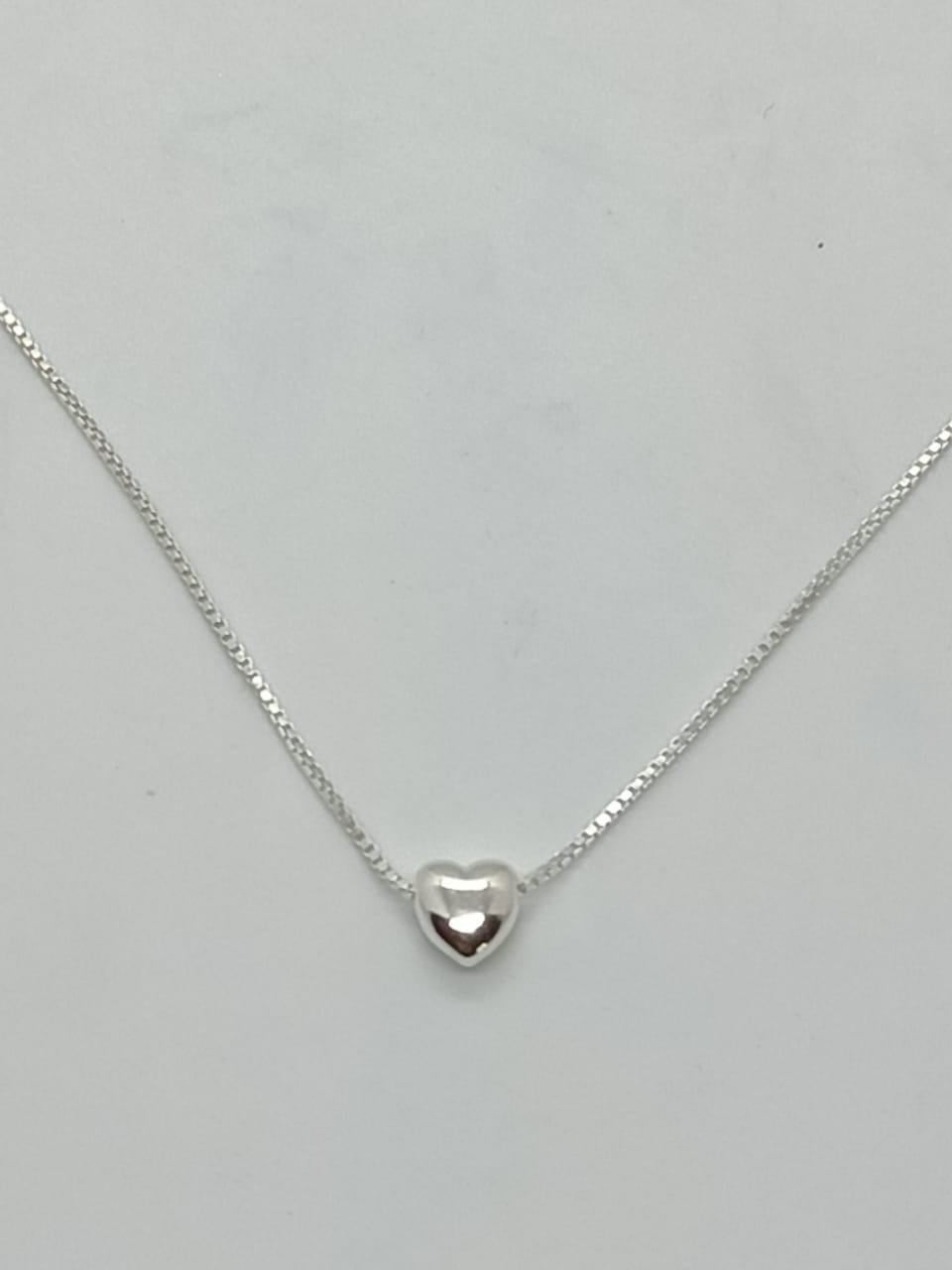 COLLAR CON DIJE TIERNO CORAZÓN EN PLATA FINA LEY S925 - 4