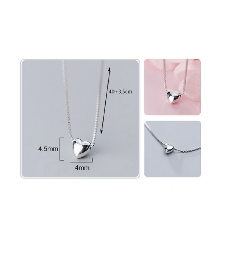 COLLAR CON DIJE TIERNO CORAZÓN EN PLATA FINA LEY S925 - 7