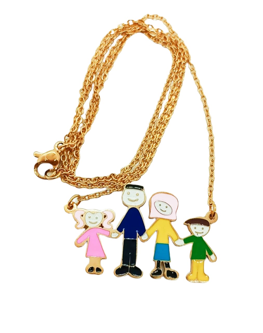 COLGANTE DIJE COLORES FAMILIA CHAPADO EN ORO 18K - 1