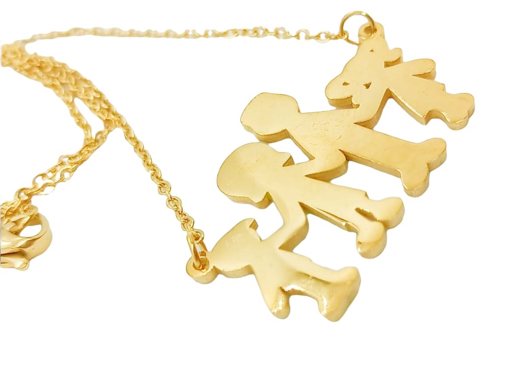 COLGANTE DIJE COLORES FAMILIA CHAPADO EN ORO 18K - 2