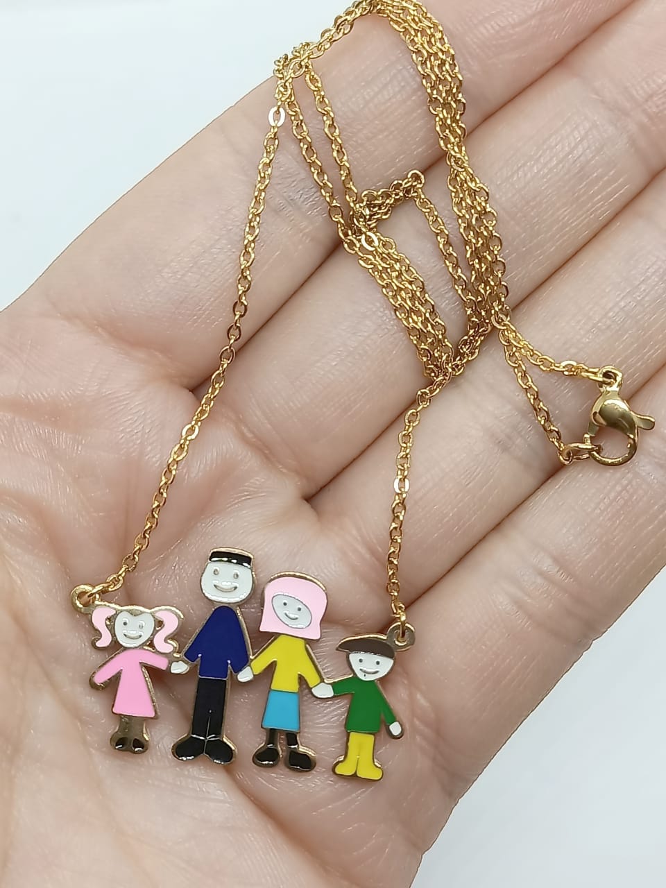 COLGANTE DIJE COLORES FAMILIA CHAPADO EN ORO 18K - 3