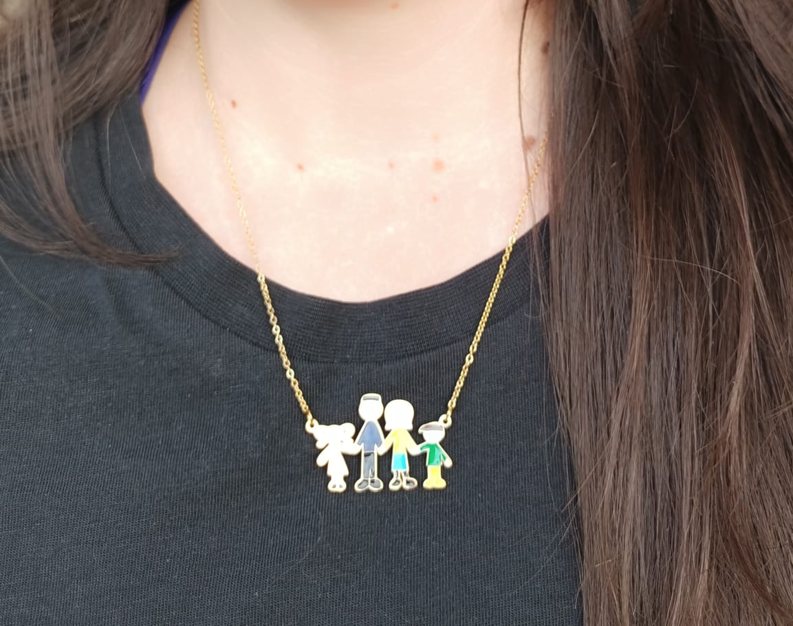 COLGANTE DIJE COLORES FAMILIA CHAPADO EN ORO 18K - 4