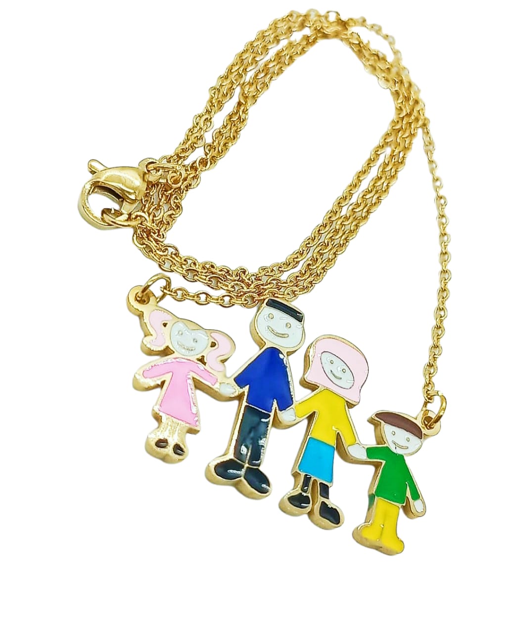 COLGANTE DIJE COLORES FAMILIA CHAPADO EN ORO 18K - 5