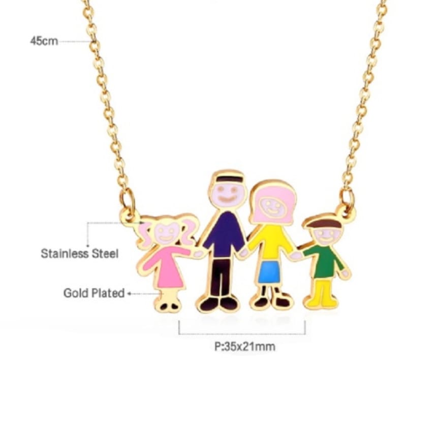 COLGANTE DIJE COLORES FAMILIA CHAPADO EN ORO 18K - 6