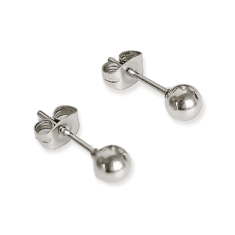 PENDIENTES ESFERAS PLATEADAS DE 5MM HIPOALERGÉNICOS - 1