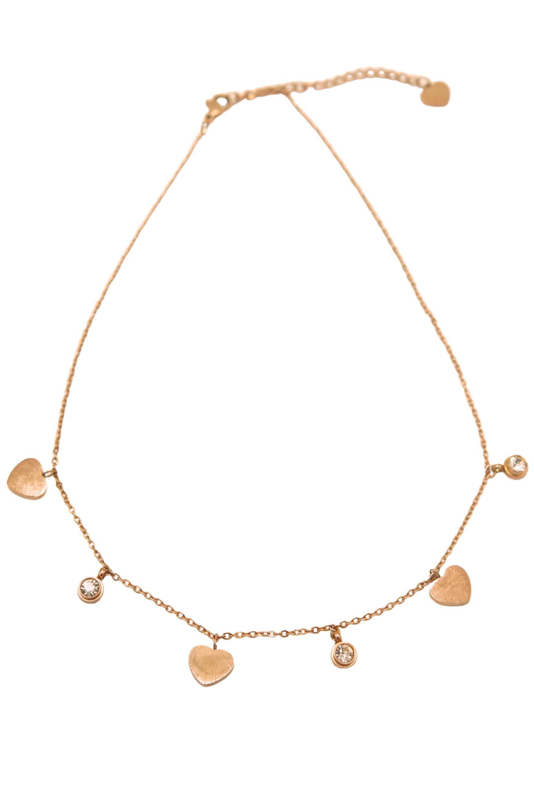COLGANTE CORAZON PUNTO DE LUZ COLLAR CHAPADO ORO ROSA - 1