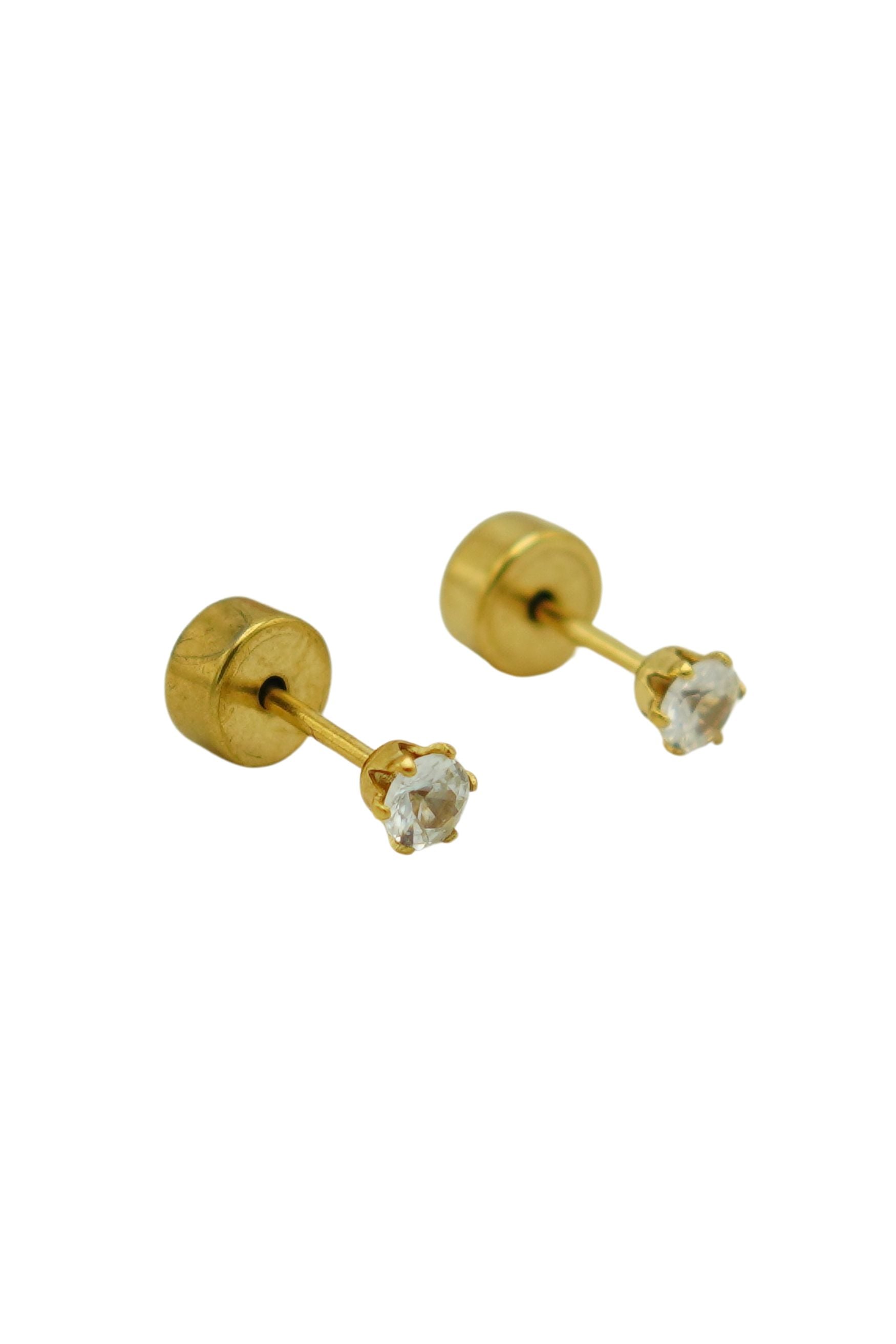 AROS EL BAÚL DE JUMA ABRIDORES PUNTO DE LUZ 3MM ZIRCONIA CHAPADO EN ORO 18K - 1