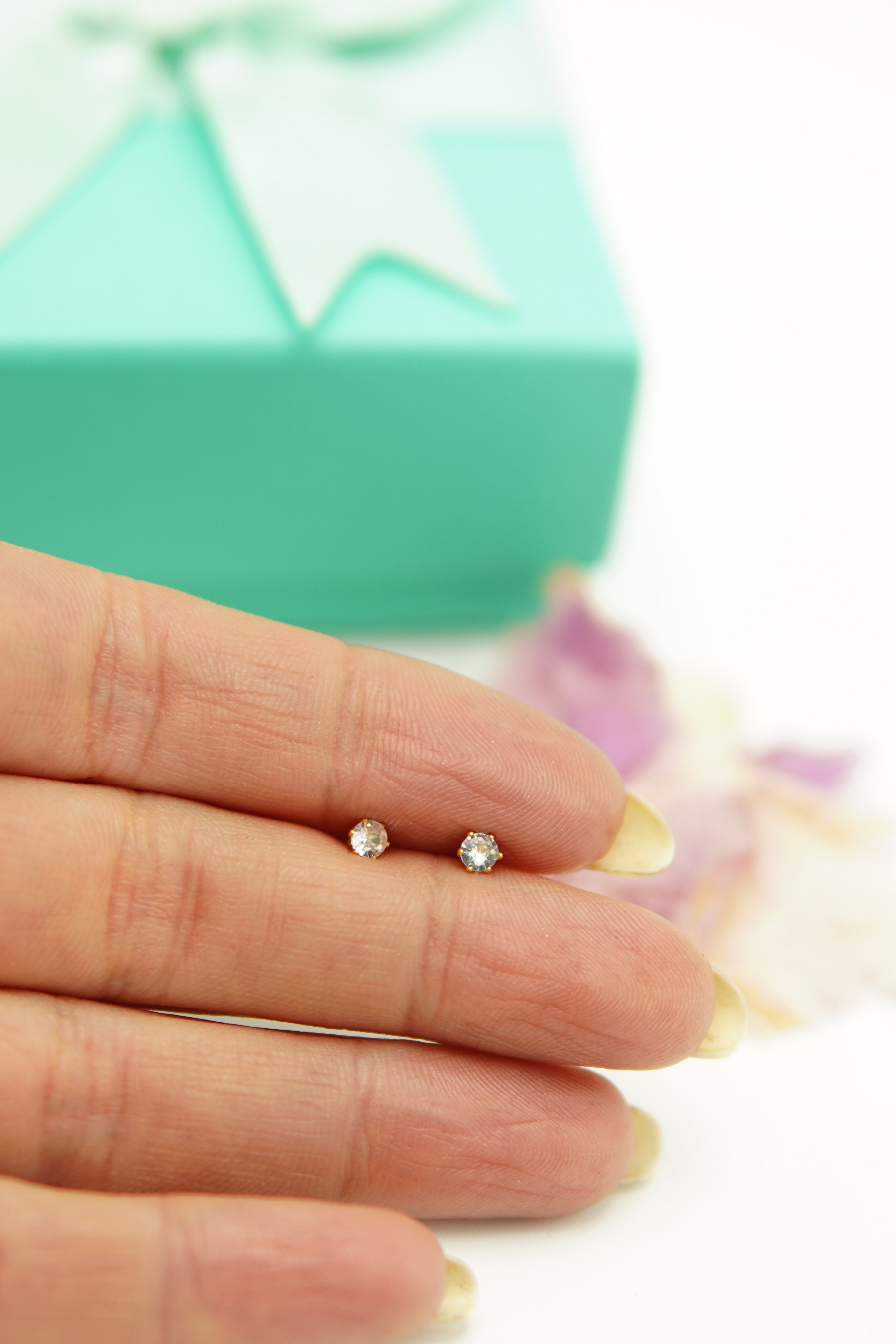 AROS EL BAÚL DE JUMA ABRIDORES PUNTO DE LUZ 3MM ZIRCONIA CHAPADO EN ORO 18K - 5