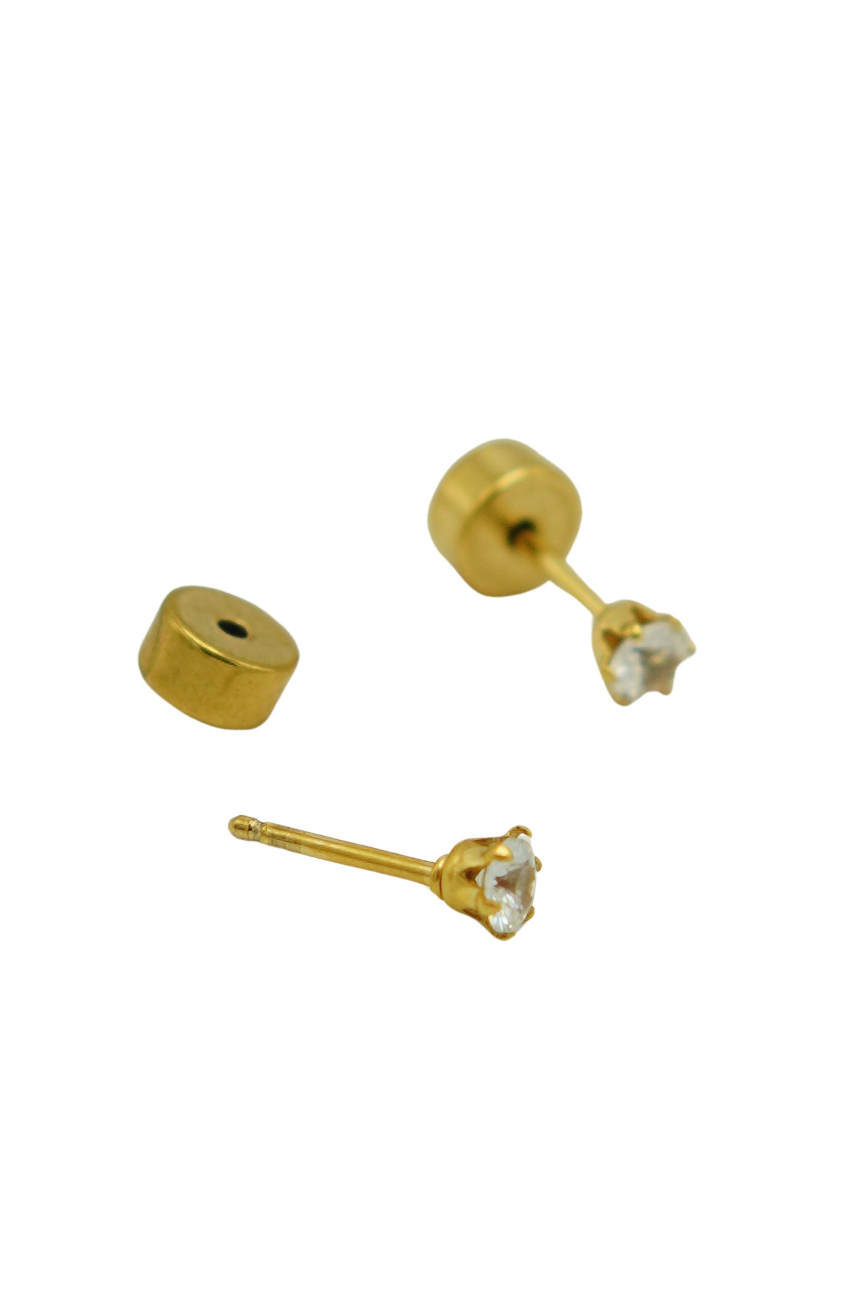 AROS EL BAÚL DE JUMA ABRIDORES PUNTO DE LUZ 3MM ZIRCONIA CHAPADO EN ORO 18K - 7