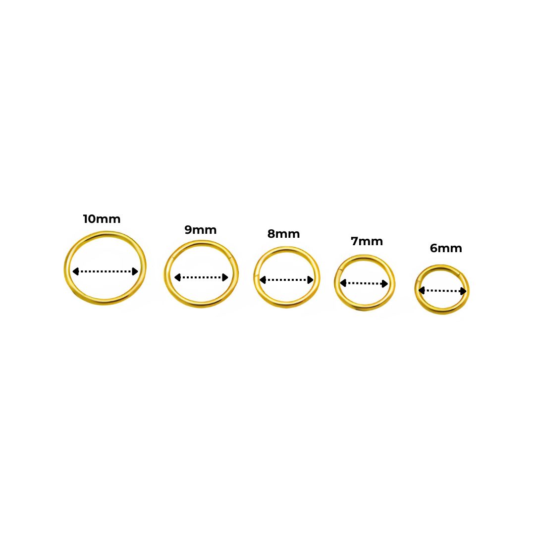 PACK 5 PIERCING CLICKER 18G TITANIO ASTM F136 CHAPADO ORO - 3