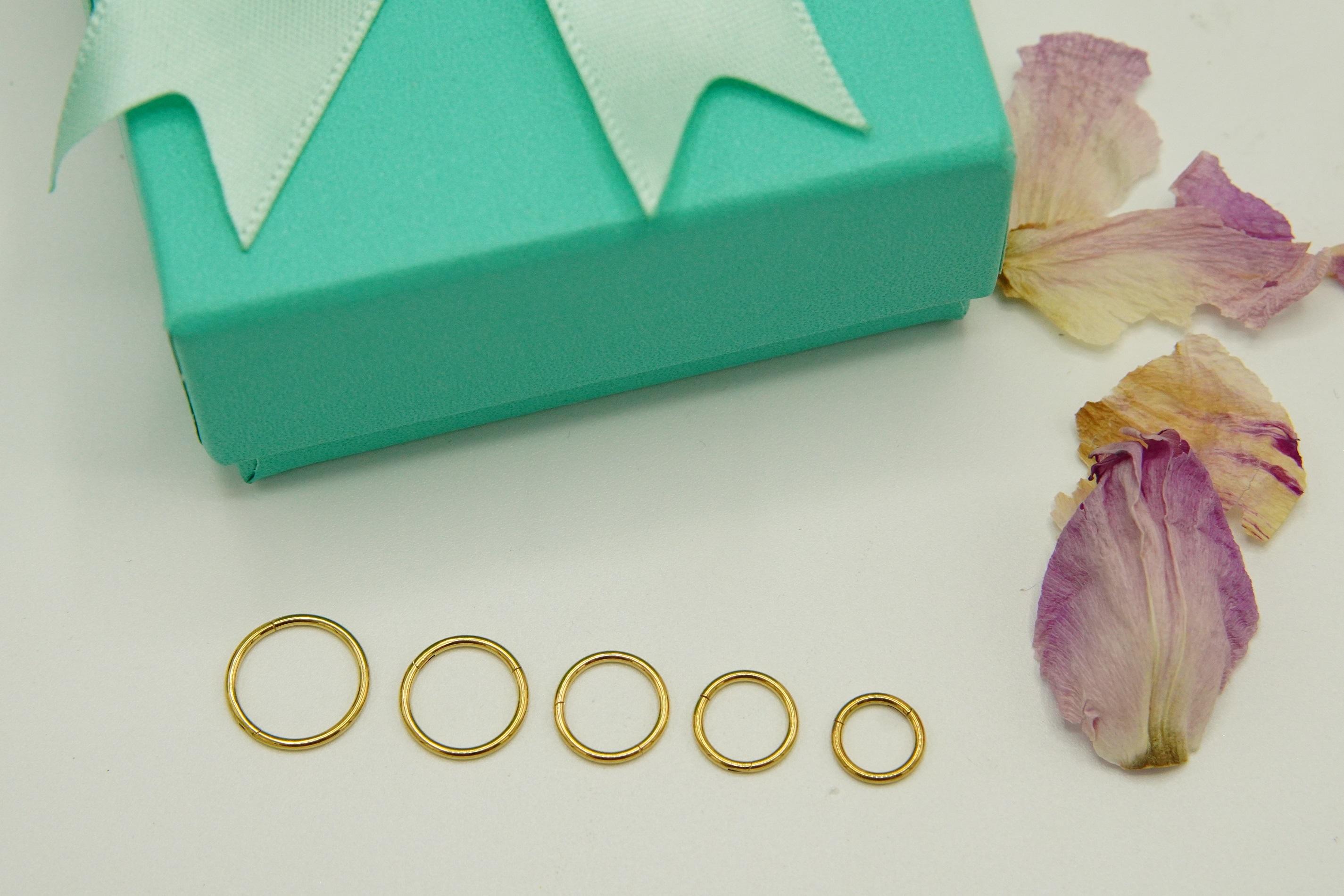 PACK 5 PIERCING CLICKER 18G TITANIO ASTM F136 CHAPADO ORO - 5