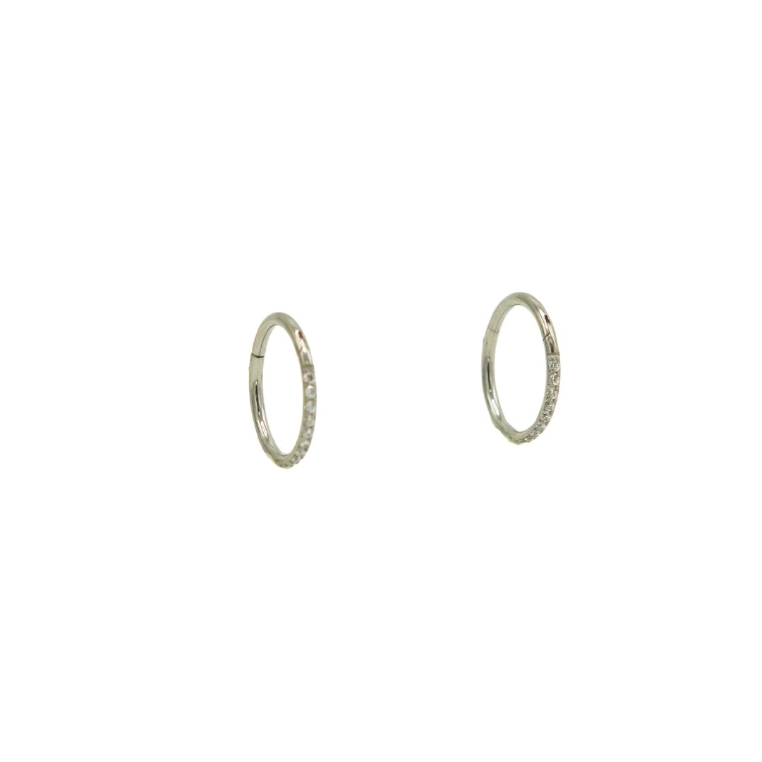 ARGOLLAS HUGGIES 8MM 16G TITANIO F136 CIRCONIO - 1