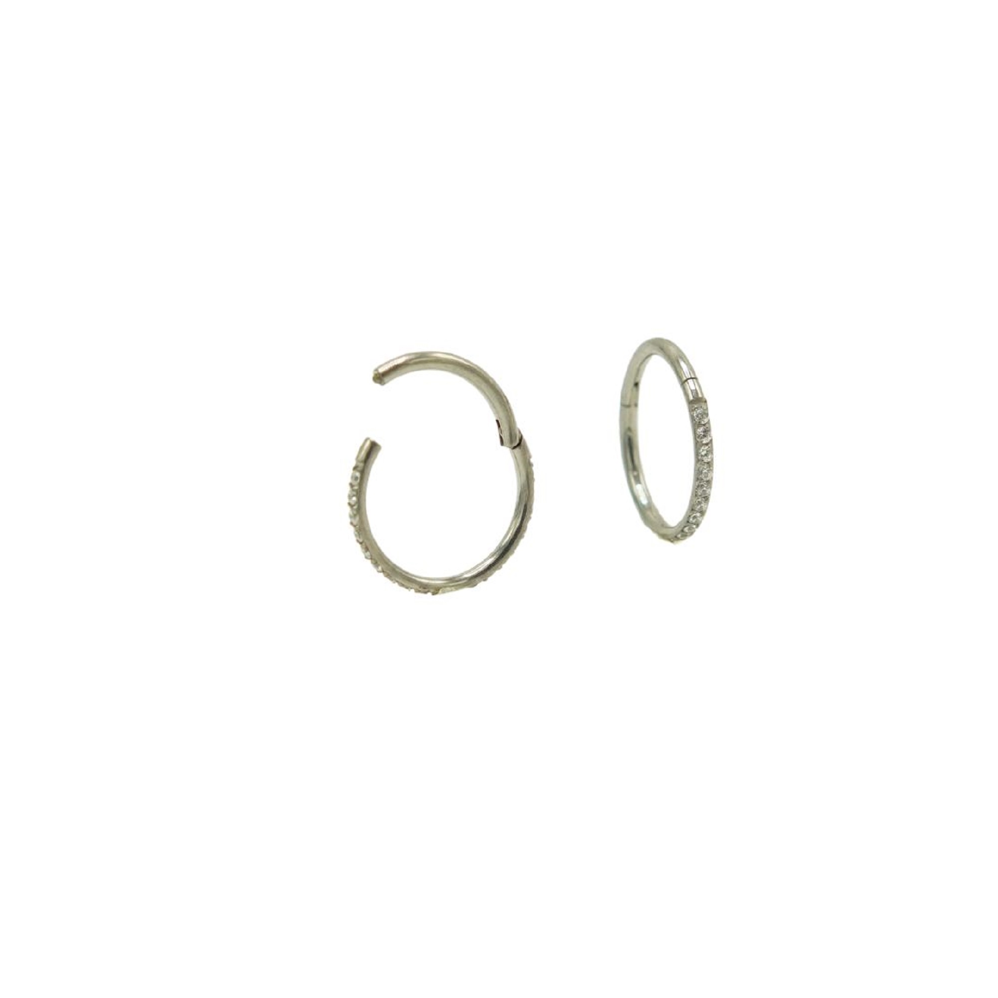 ARGOLLAS HUGGIES 10MM 16G TITANIO F136 ZIRCONIA PLATEADAS - 1