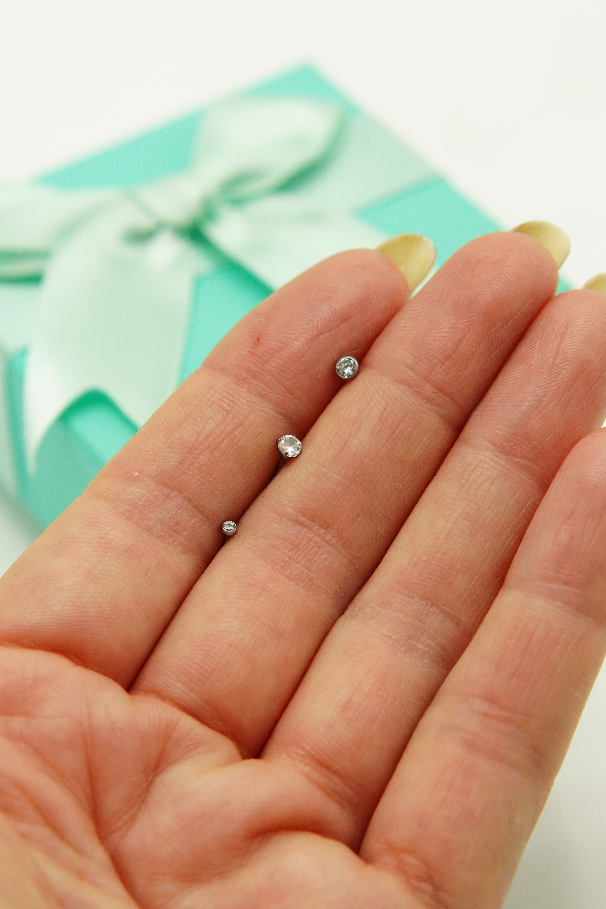 PACK 3 PIERCING NOSTRIL S Y L ZIRCONIA TITANIO ASTM F136 20G - 2