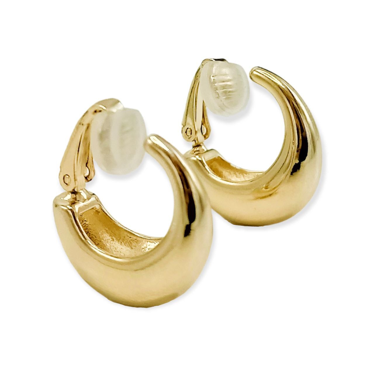 ARGOLLAS EL BAÚL DE JUMA SIN PERFORACION CHUNKY HUGGIES CHAPADA EN ORO 18K - 1