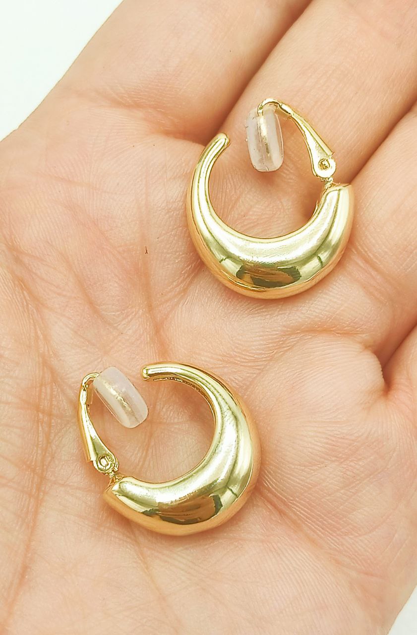 ARGOLLAS EL BAÚL DE JUMA SIN PERFORACION CHUNKY HUGGIES CHAPADA EN ORO 18K - 3
