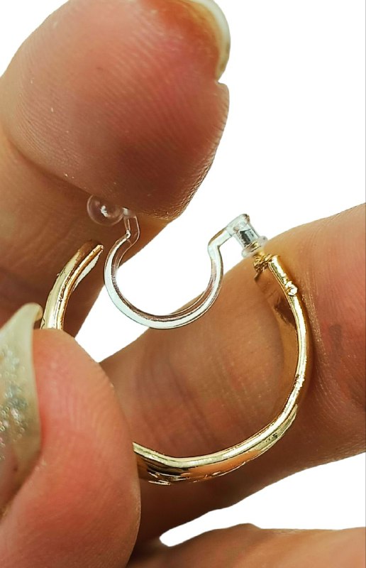 AROS EL BAÚL DE JUMA SIN PERFORACIÓN ARGOLLA HOOP RELIEVE LÍNEAS CLIP INVISIBLE - 3