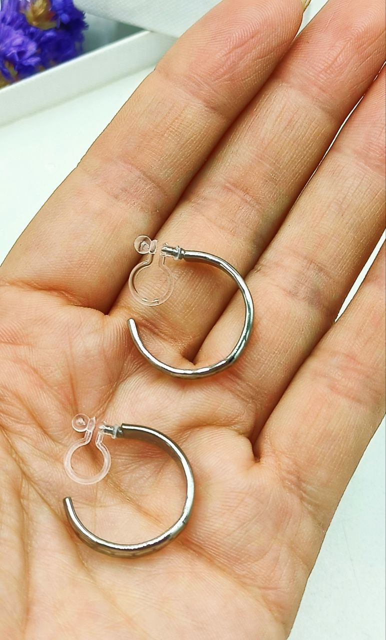 AROS EL BAÚL DE JUMA SIN PERFORACIÓN ARGOLLA HOOP RELIEVE OVALOS CLIP INVISIBLE - 3