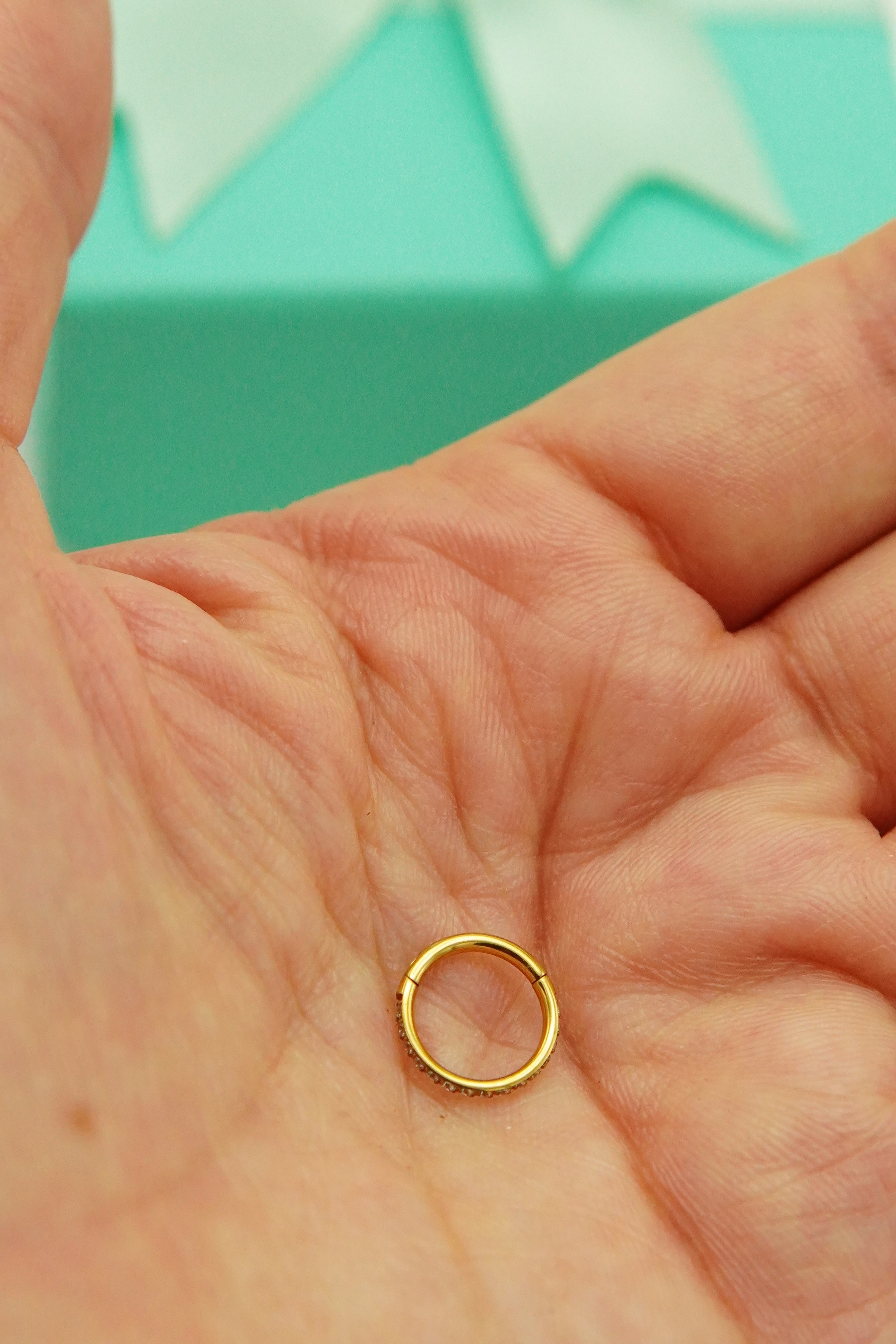 PIERCING SEPTUM 8MM OREJA CHAPADO EN ORO TITANIO ASTM F136 - 4