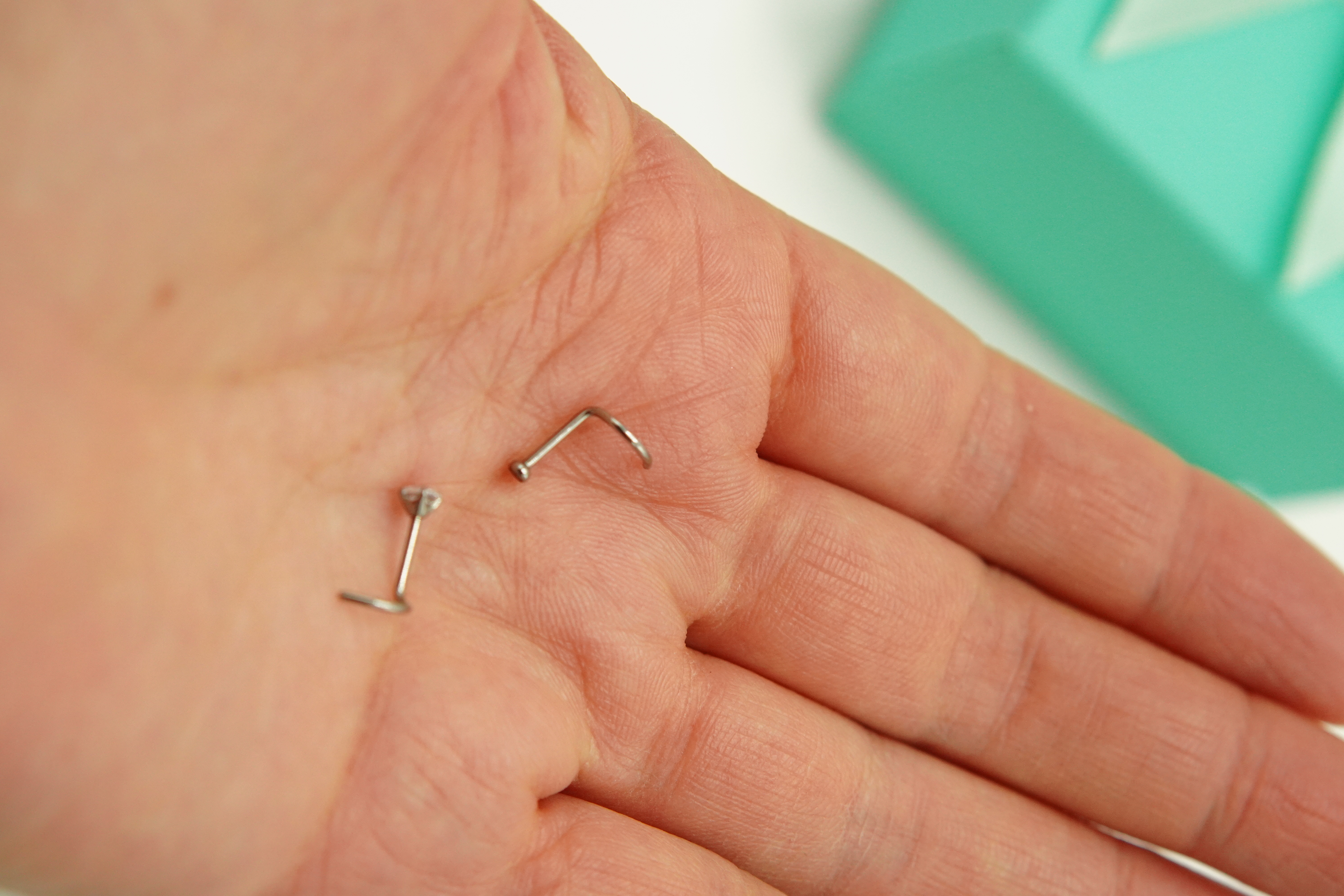 PACK 2 PIERCING NOSTRIL S ZIRCONIA TITANIO ASTM F136 20G - 2
