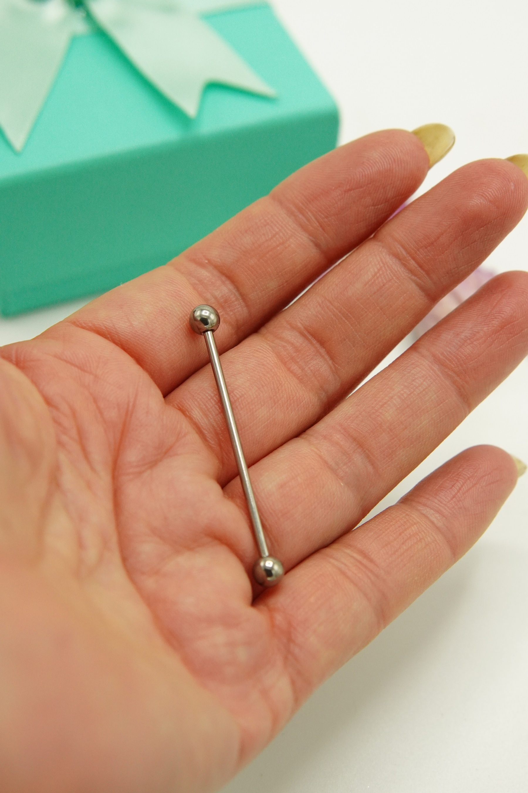 PIERCING INDUSTRIAL TITANIO ASTM F136 LABRET 14G OREJA - 4