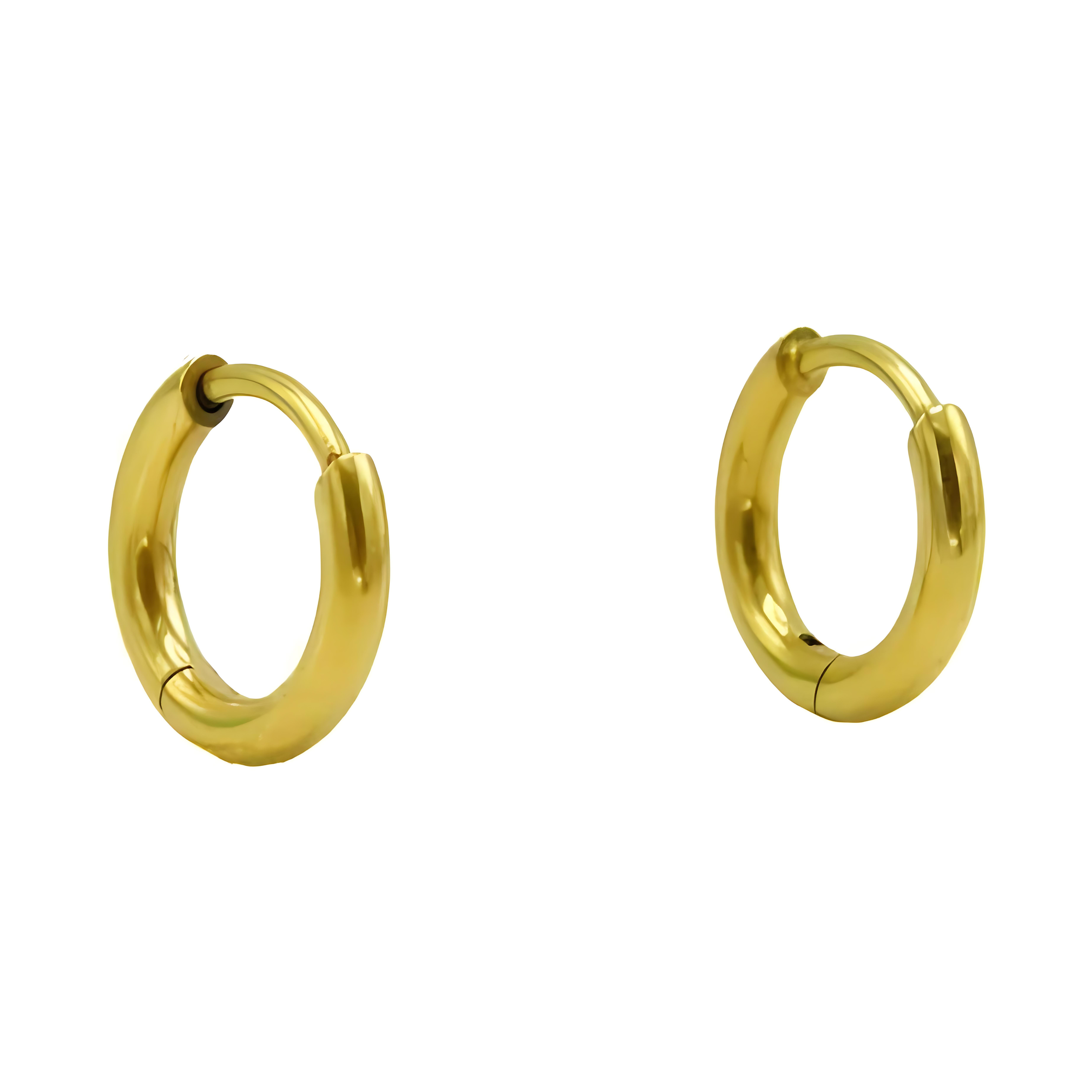 ARGOLLAS TITANIO 8MM ASTM F136 G23 CHAPADAS EN ORO 18K - 1
