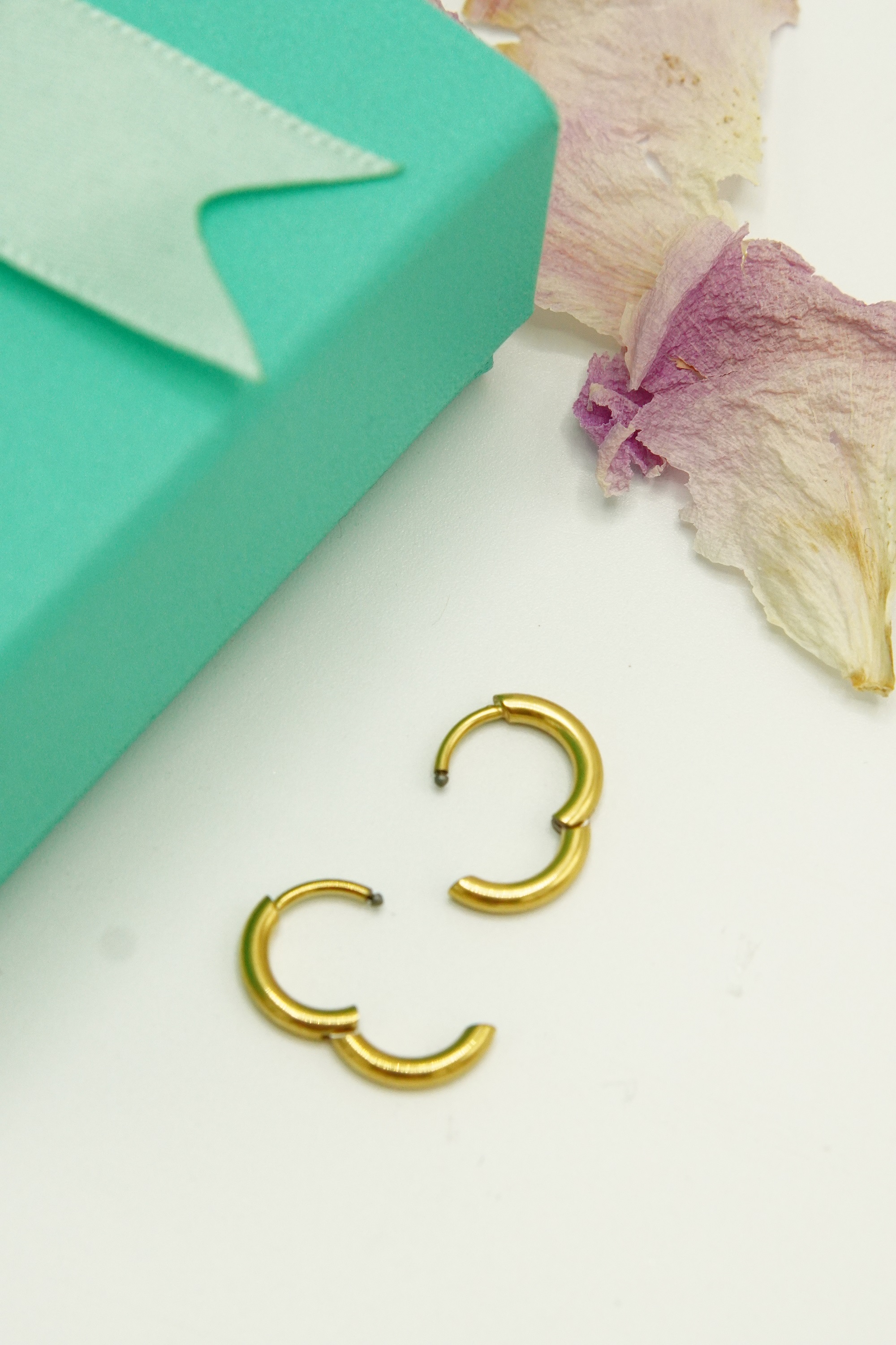 ARGOLLAS TITANIO 8MM ASTM F136 G23 CHAPADAS EN ORO 18K - 5
