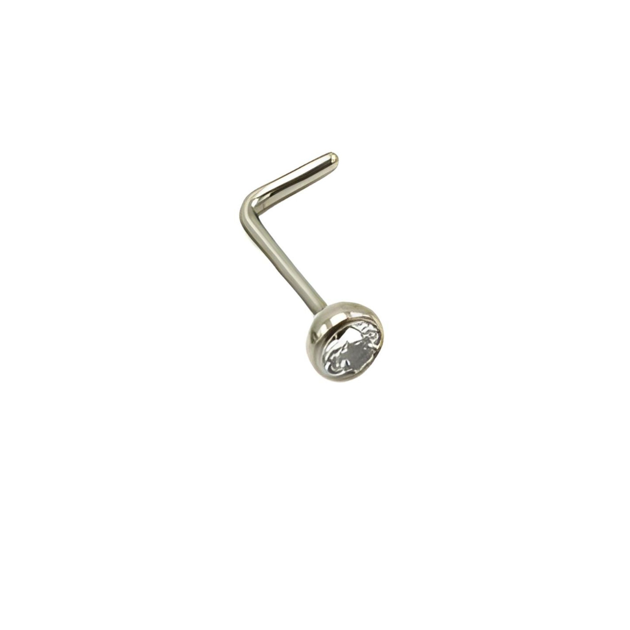 PIERCING NOSTRIL TIPO L TITANIO ASTM F136 20G 3MM NARIZ - 1