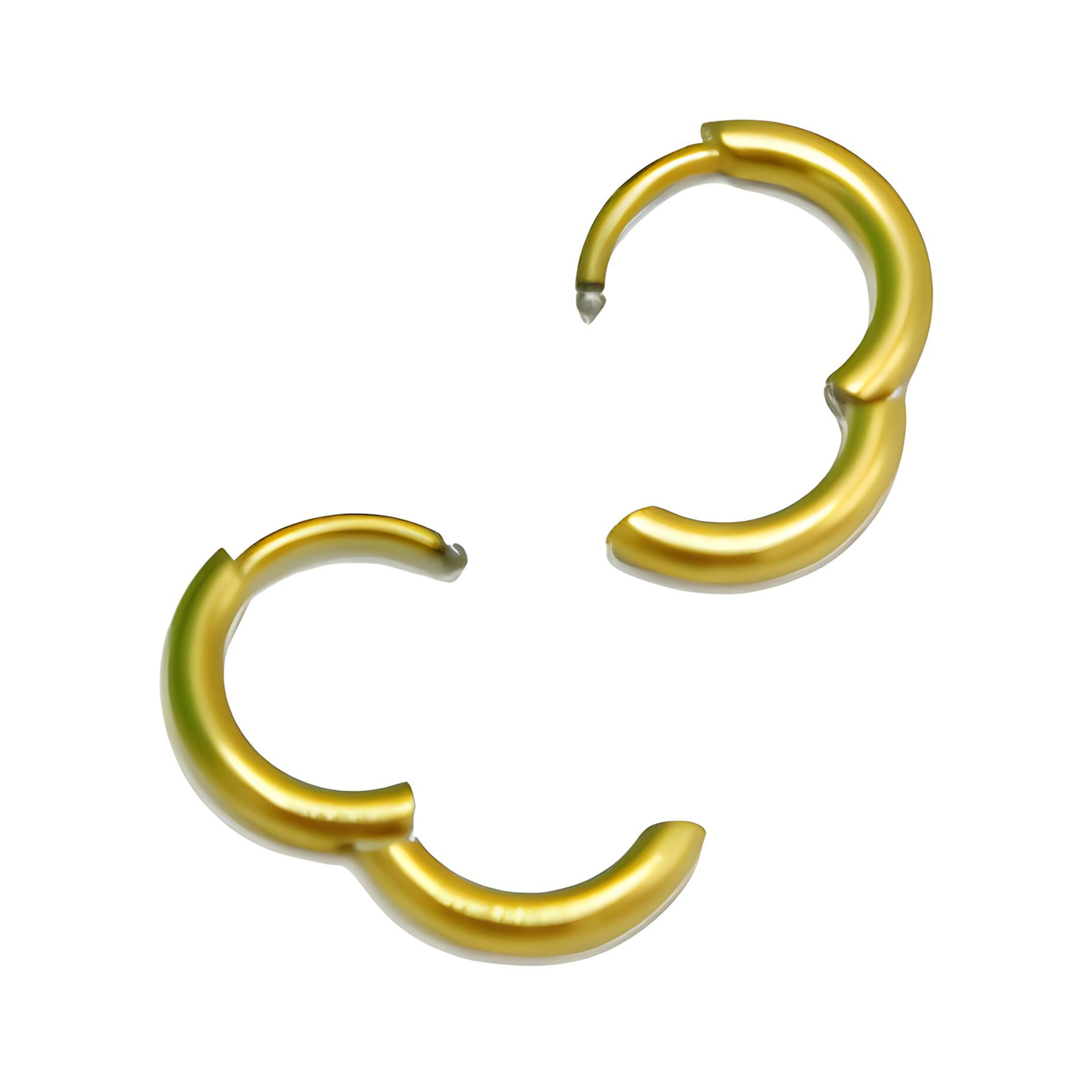 ARGOLLAS EL BAÚL DE JUMA LISAS 6MM AROS TITANIO ASTM F136 CHAPADA EN ORO 18K - 5