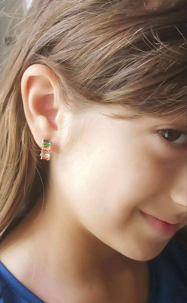 AROS EL BAÚL DE JUMA SIN PERFORACION HUGGIES ZIRCONIA CUBICAS COLORES - 2