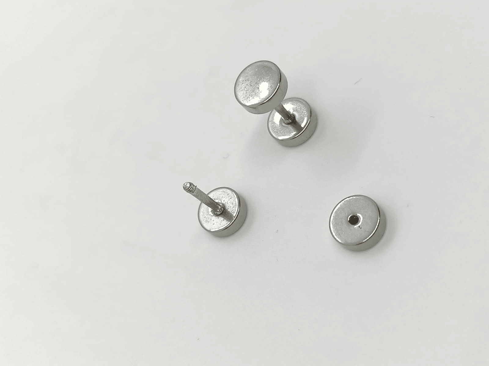 AROS EL BAÚL DE JUMA PUNK MODA 6MM JUVENIL BARBELL PLATEADO O DORADO ACERO - 3