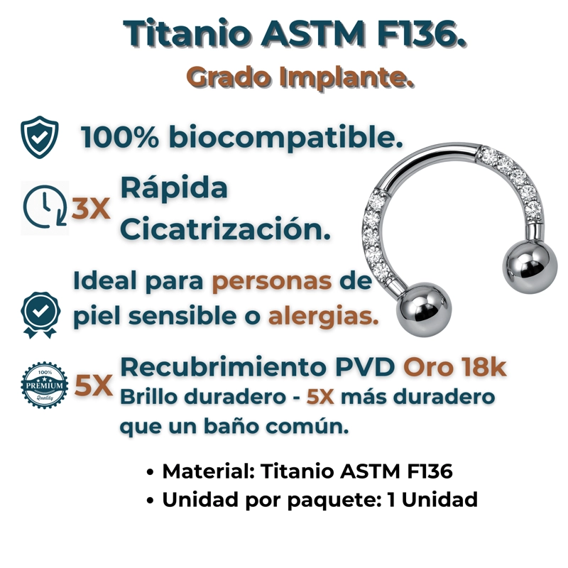 PIERCING EL BAÚL DE JUMA SEPTUM 16G TITANIO ASTM F136 G23 ARO ZIRCONIA PUNK - 4