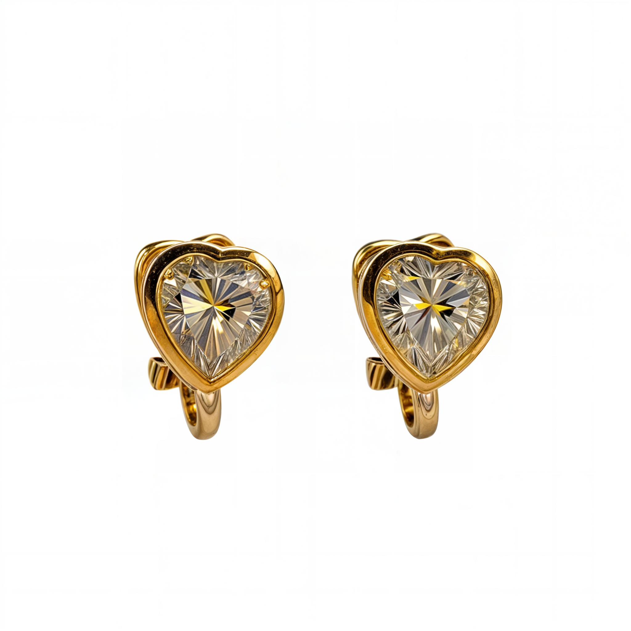 AROS EL BAÚL DE JUMA SIN PERFORACION CORAZON PUNTO DE LUZ BAÑADO EN ORO 18K - 1