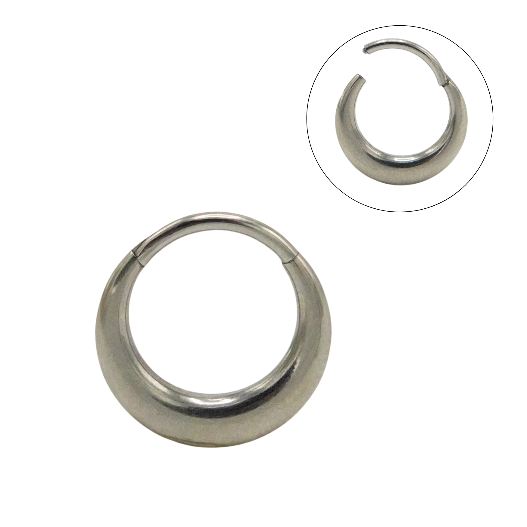 PIERCING EL BAÚL DE JUMA SEPTUM DAITH 10 MM TITANIO ASTM F136 CHUNKY PLATEADO - 1