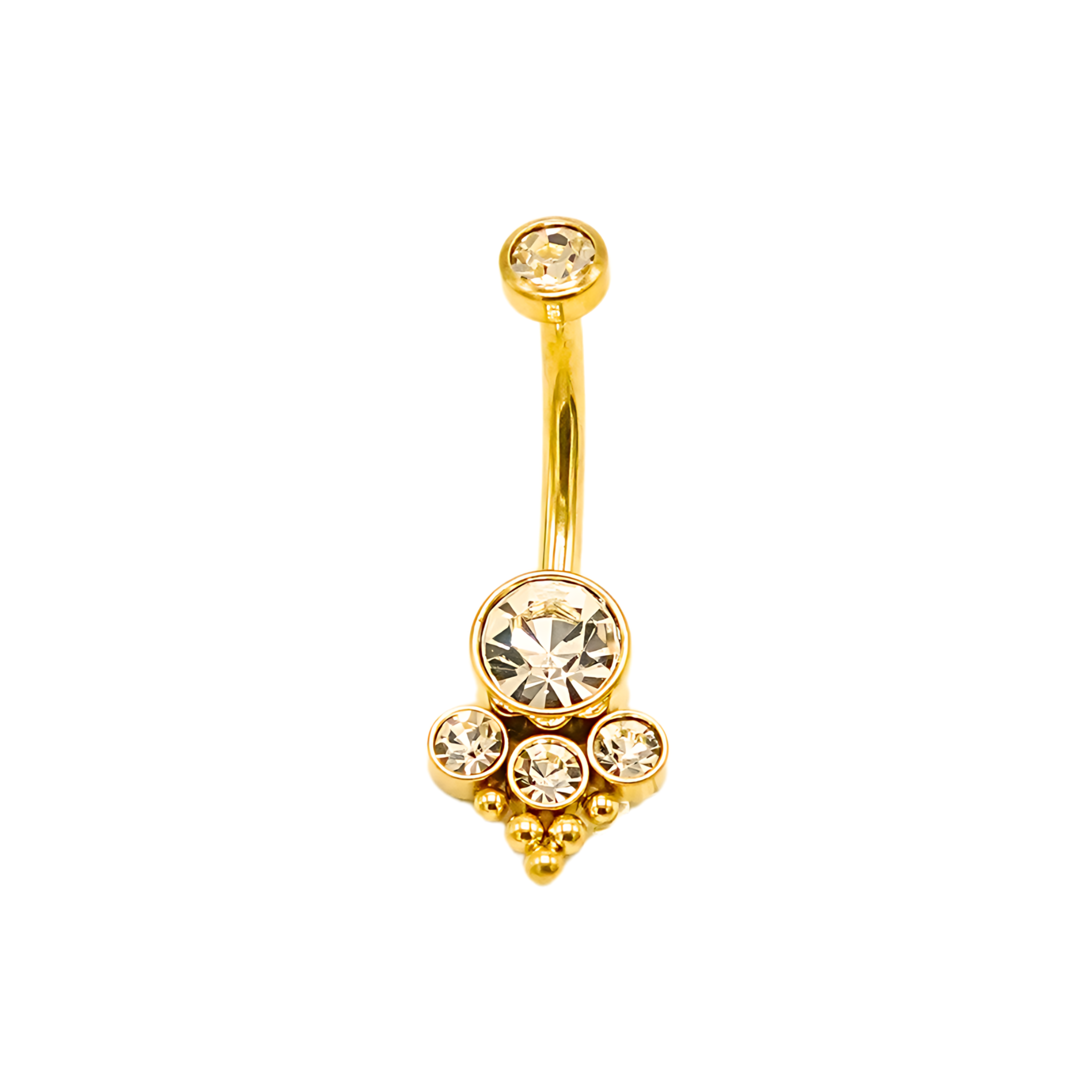 PIERCING DE OMBLIGO EL BAÚL DE JUMA NAVEL 10 MM TITANIO ASTM F136 G23 TRIADA DORADO - 1