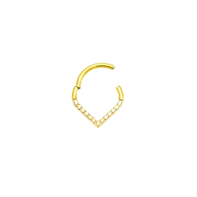 PIERCING SEPTUM LAGRIMA TITANIO ASTM F136 G23 CHAPADA EN ORO - 1