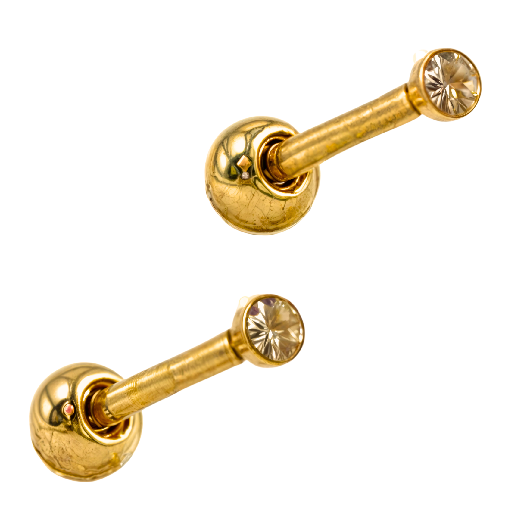 AROS EL BAÚL DE JUMA PUNTO DE LUZ CHICOS BEBE TITANIO ASTM F136 G23 DORADOS - 1