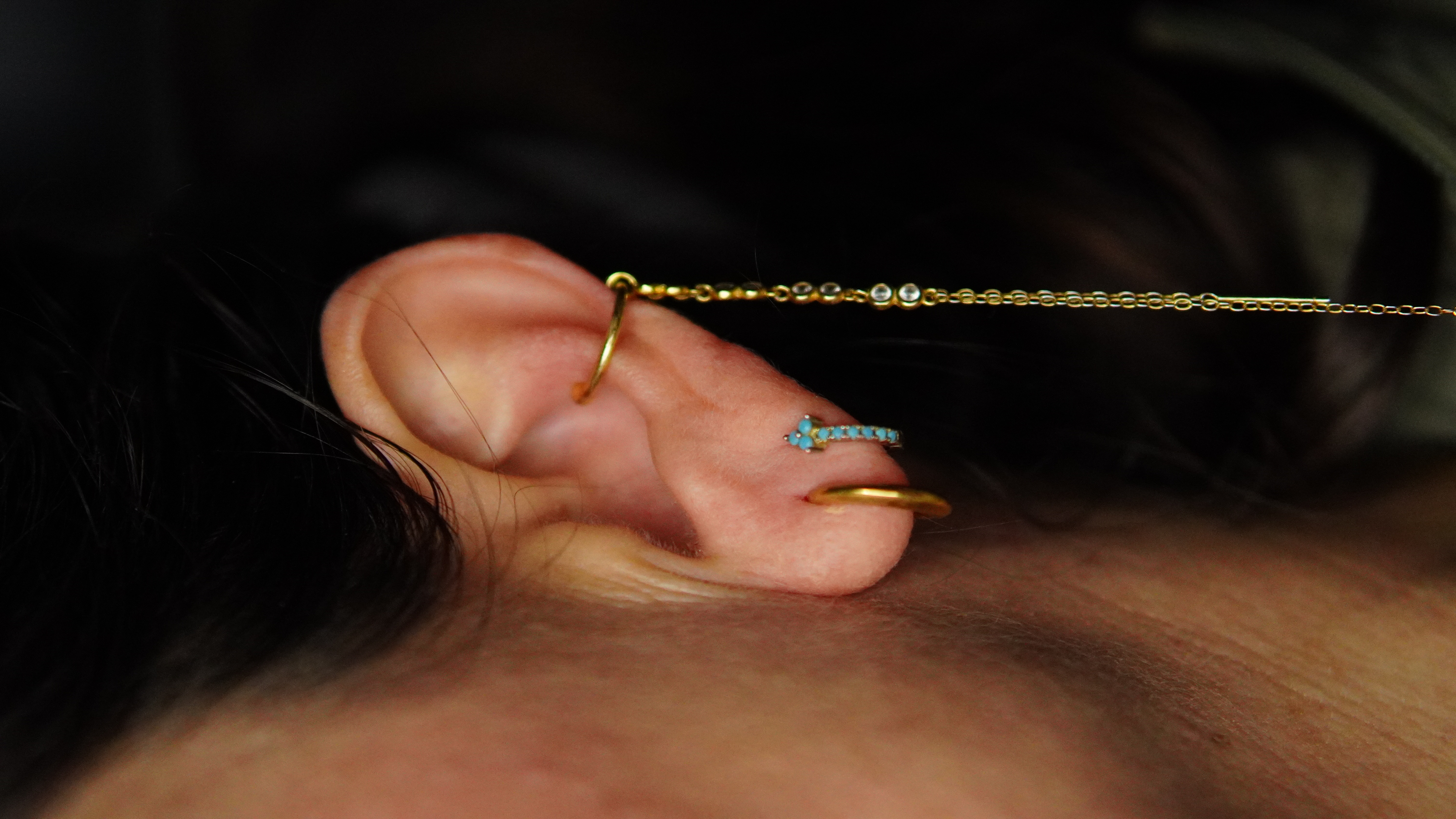 PIERCING EL BAÚL DE JUMA SEPTUM CLICKER 10MM 16G TITANIO ASTM F136 CHAPADO EN ORO 18K - 3