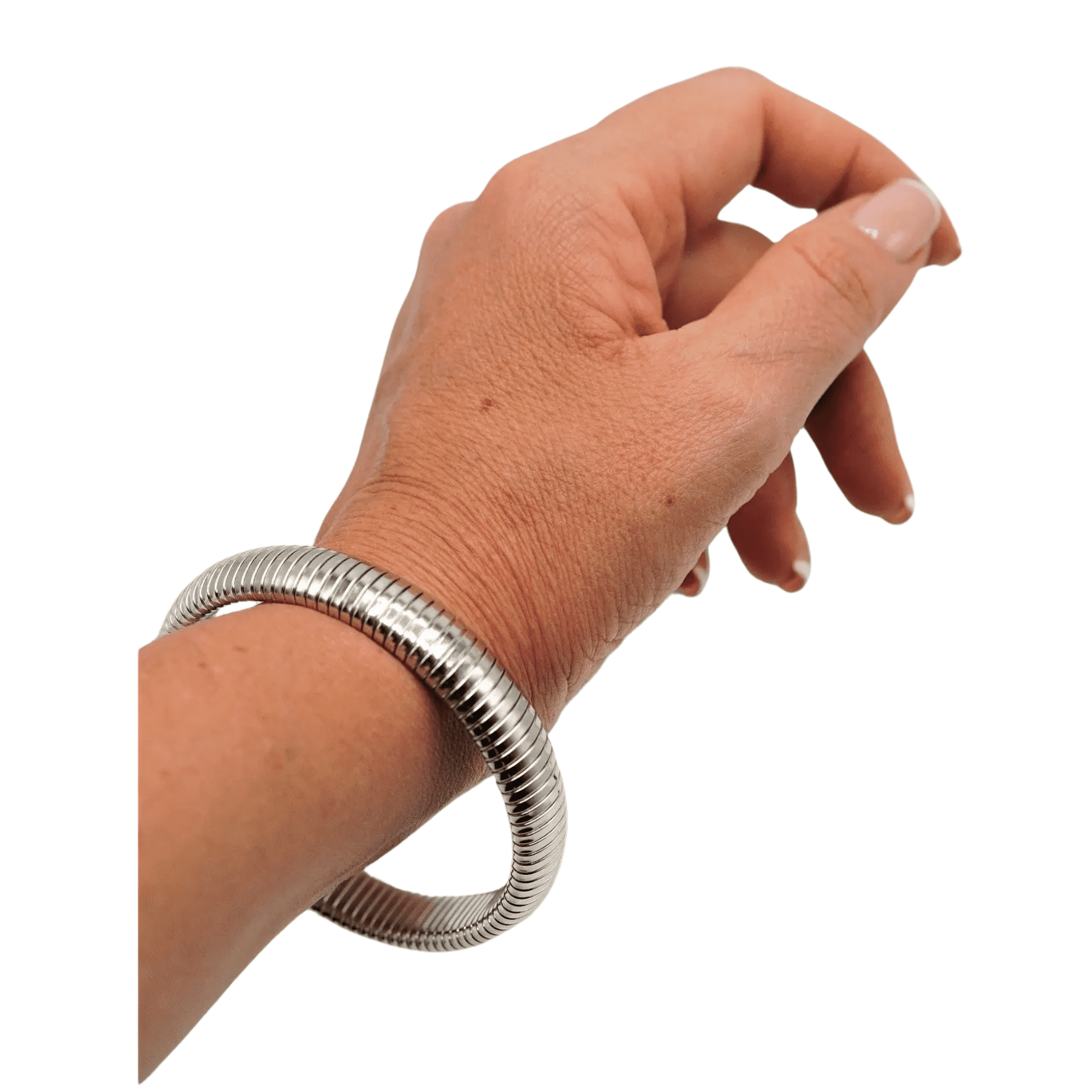 PULSERA UNISEX EL BAÚL DE JUMA ACERO PULIDO PLATEADA ELÁSTICA HIPOALERGÉNICA - 2