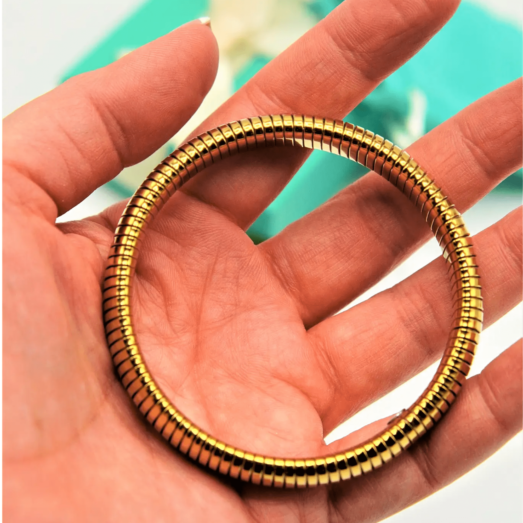 PULSERA UNISEX EL BAÚL DE JUMA CHAPADA EN ORO 18K ELÁSTICA HIPOALERGÉNICA - 2