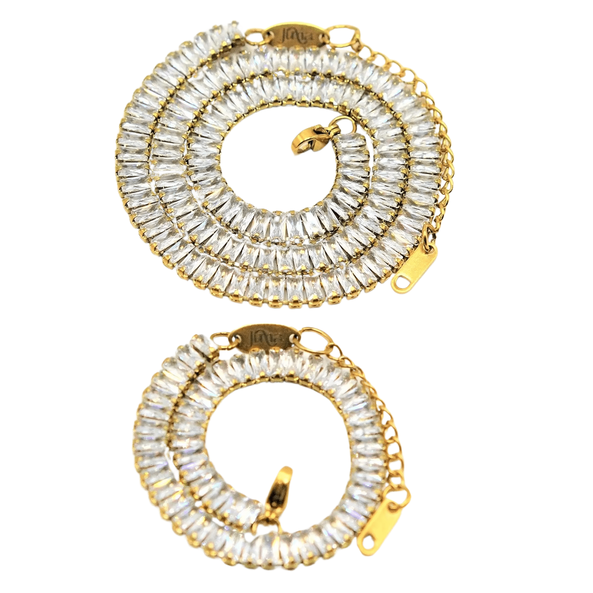 SET COLLAR Y PULSERA MUJER EL BAÚL DE JUMA TENNIS CHAPADO EN ORO 18K ZIRCONIAS - 2