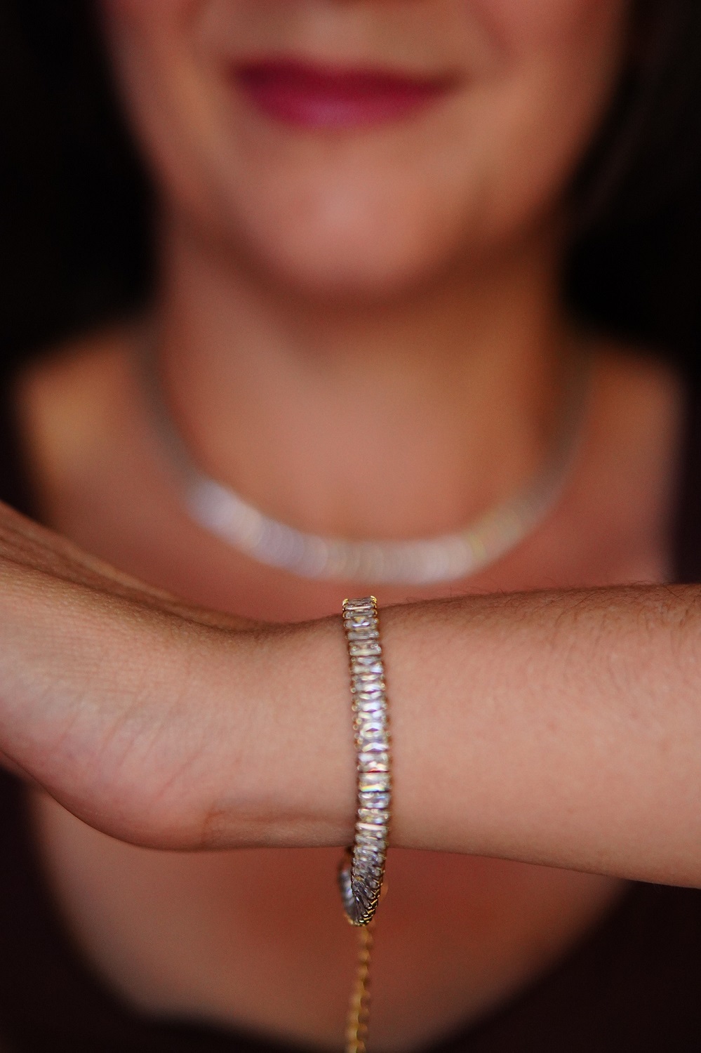 SET COLLAR Y PULSERA MUJER EL BAÚL DE JUMA TENNIS CHAPADO EN ORO 18K ZIRCONIAS - 6