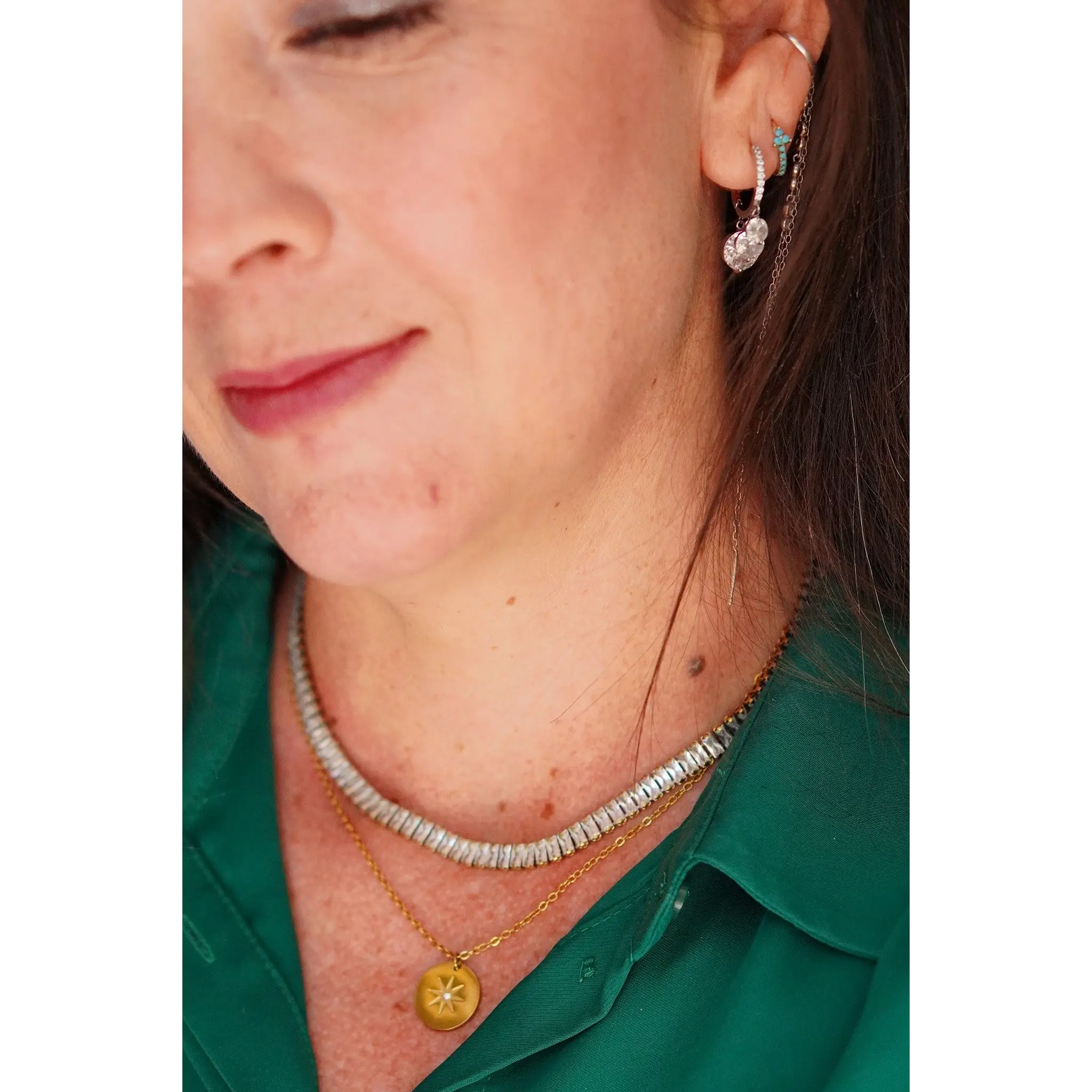 COLLAR GARGANTILLA TENNIS ZIRCONIAS CHAPADA EN ORO 18K - 3