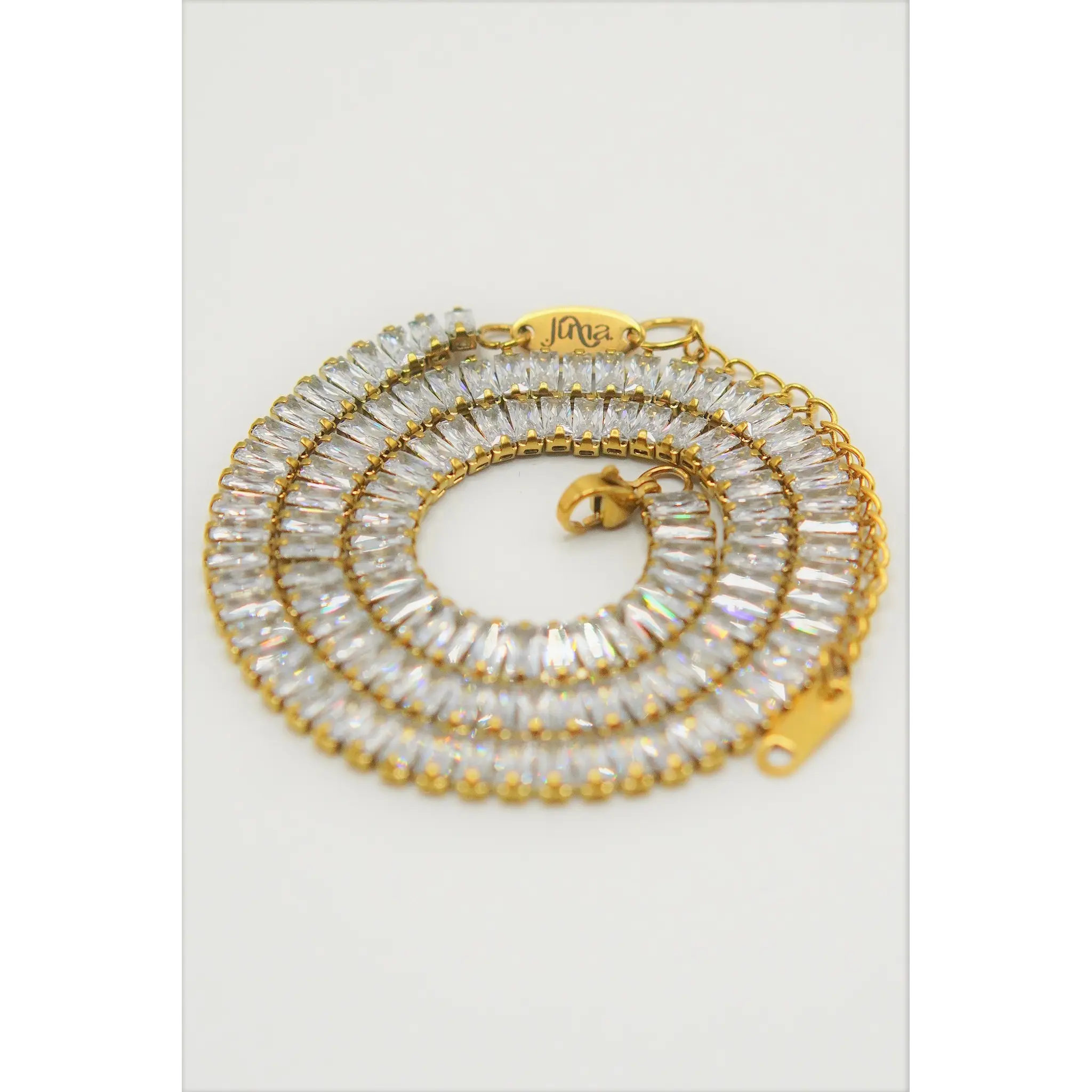 COLLAR GARGANTILLA TENNIS ZIRCONIAS CHAPADA EN ORO 18K - 5
