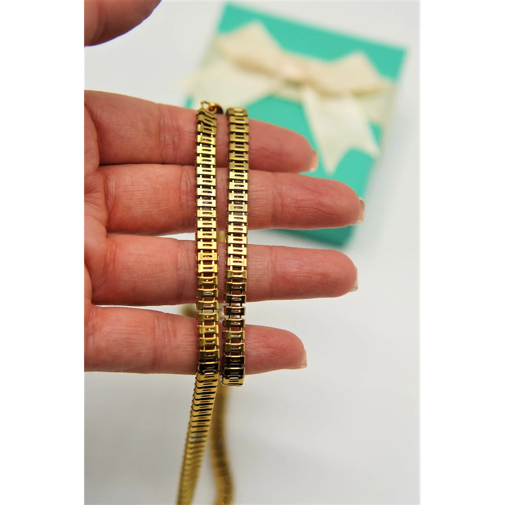 COLLAR GARGANTILLA TENNIS ZIRCONIAS CHAPADA EN ORO 18K - 6