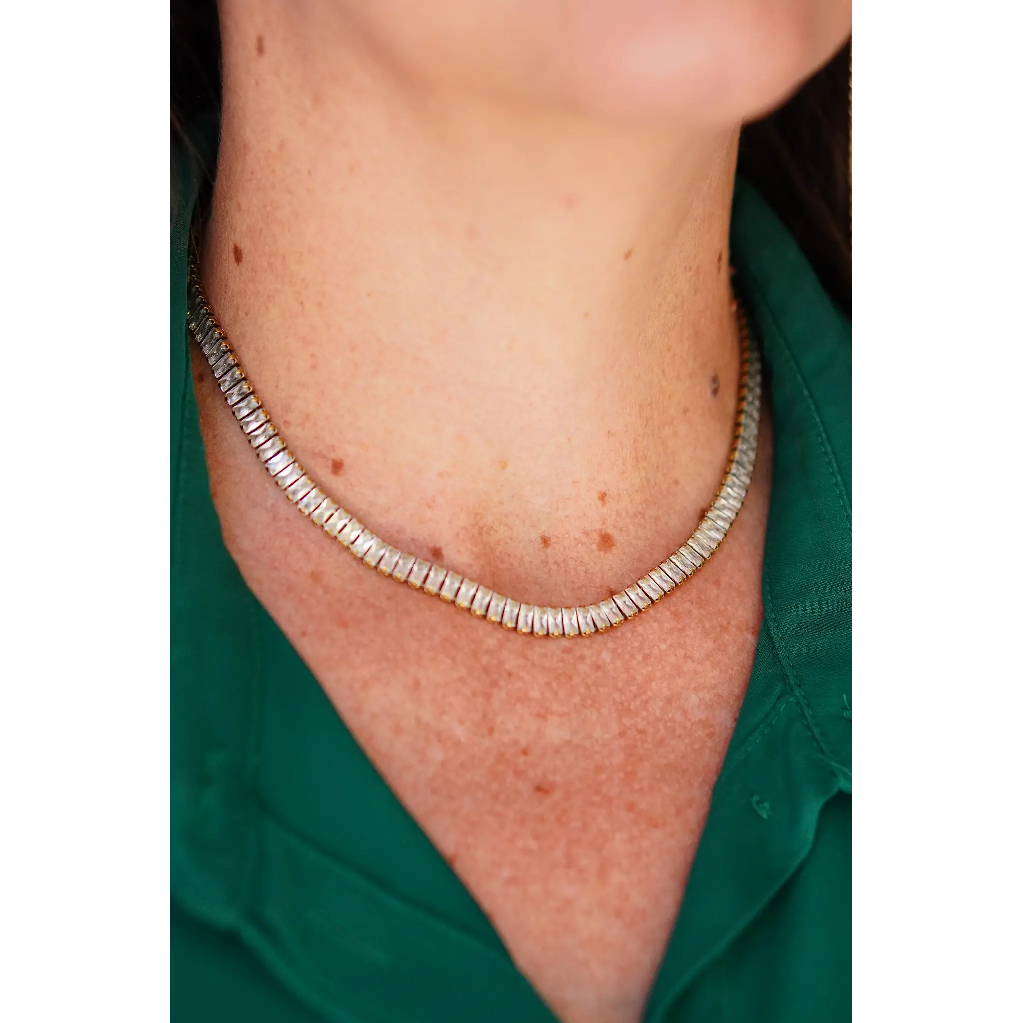 COLLAR GARGANTILLA TENNIS ZIRCONIAS CHAPADA EN ORO 18K - 8