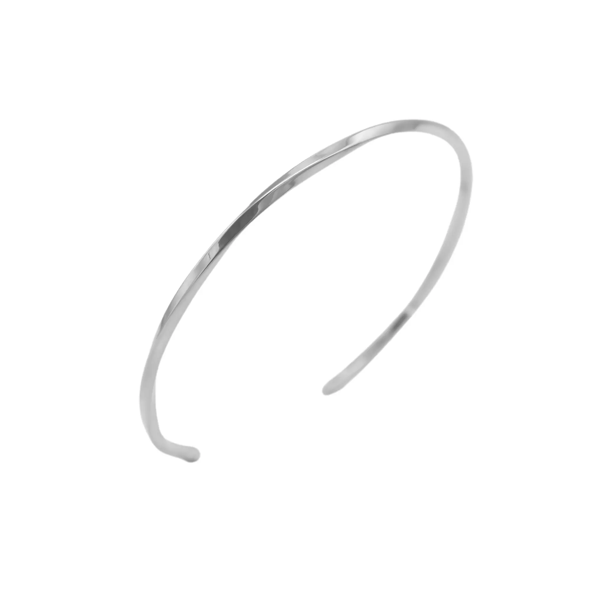 PULSERA RIGIDA FLORENCIA PLATEADA HIPOALERGENICA - 1