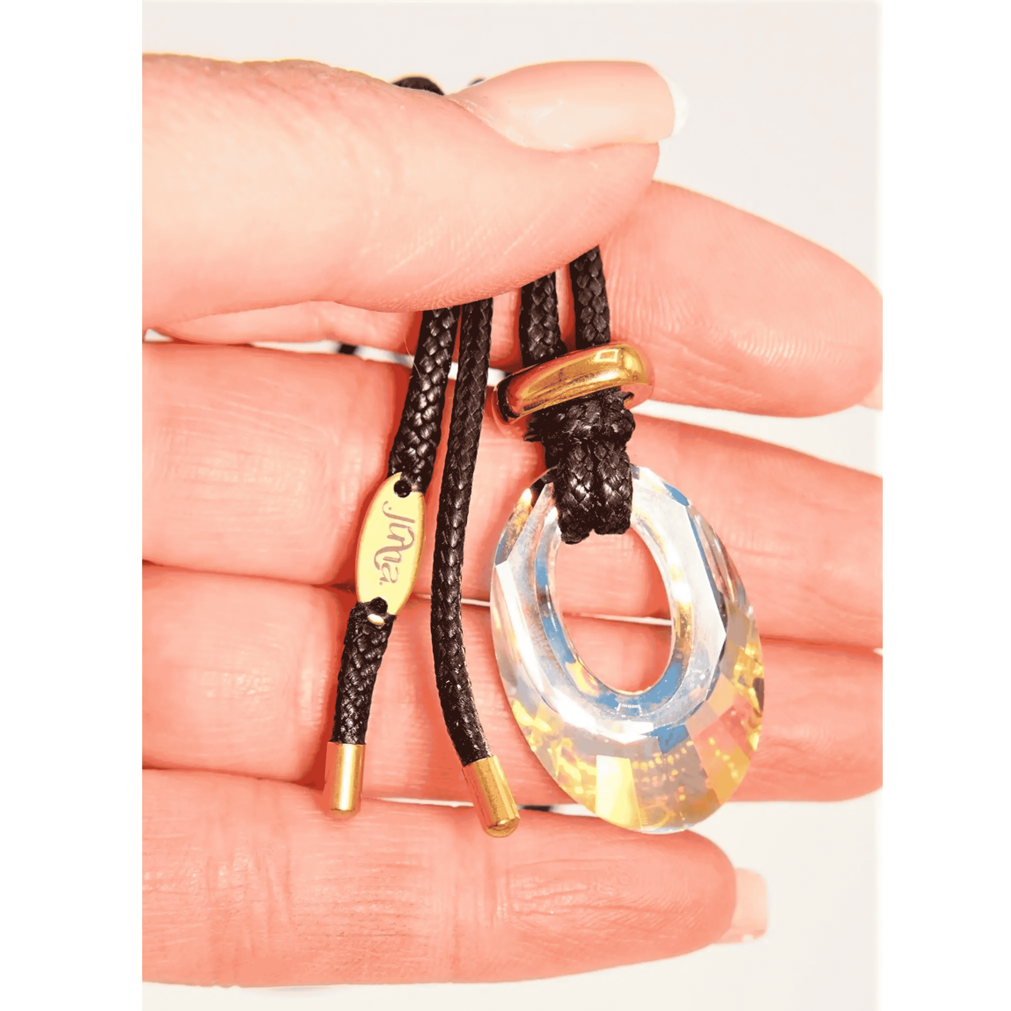 COLGANTE AJUSTABLE JD CRISTAL AUSTRIACO GENUINO CHAPADO EN ORO 18K - 3