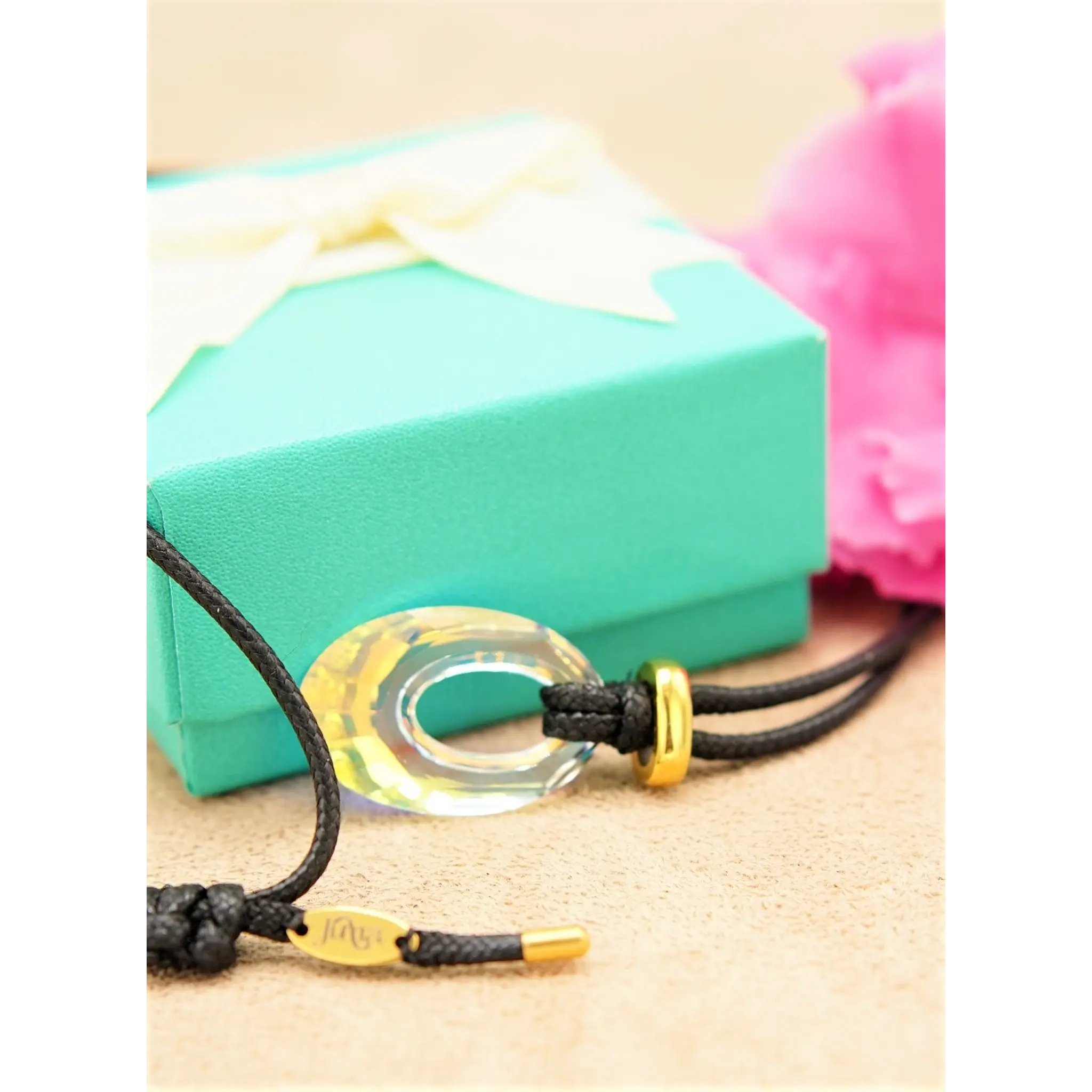 COLGANTE AJUSTABLE JD CRISTAL AUSTRIACO GENUINO CHAPADO EN ORO 18K - 5